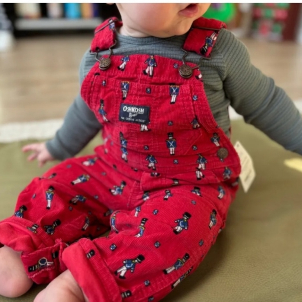 OshKosh B'ogosh Vestbak Nutcracker Corduroy Overalls Infant Sz 6 Months